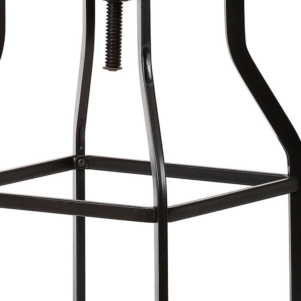 29 Chestnut Steel Swivel Backless Adjustable Height Bar Chair With Footrest