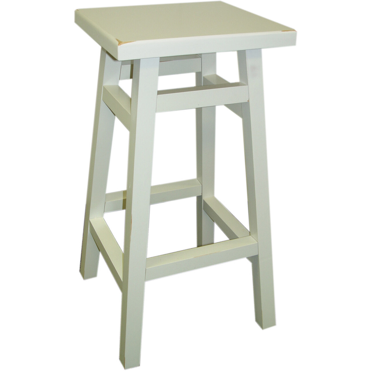 24 White Backless Counter Height Bar Chair With Footrest