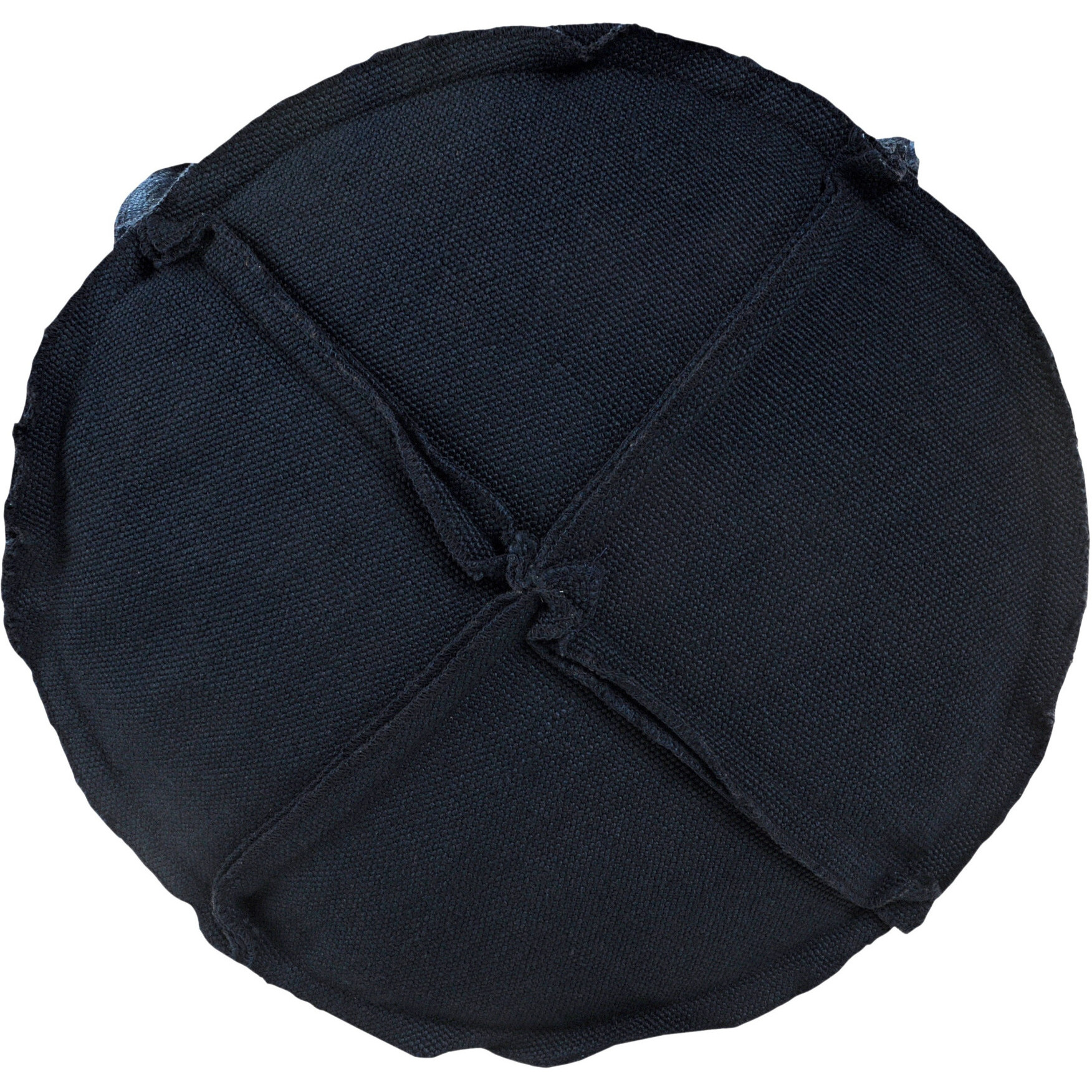 20 Blue Polyester Round Patchwork Indoor Outdoor Pouf Ottoman
