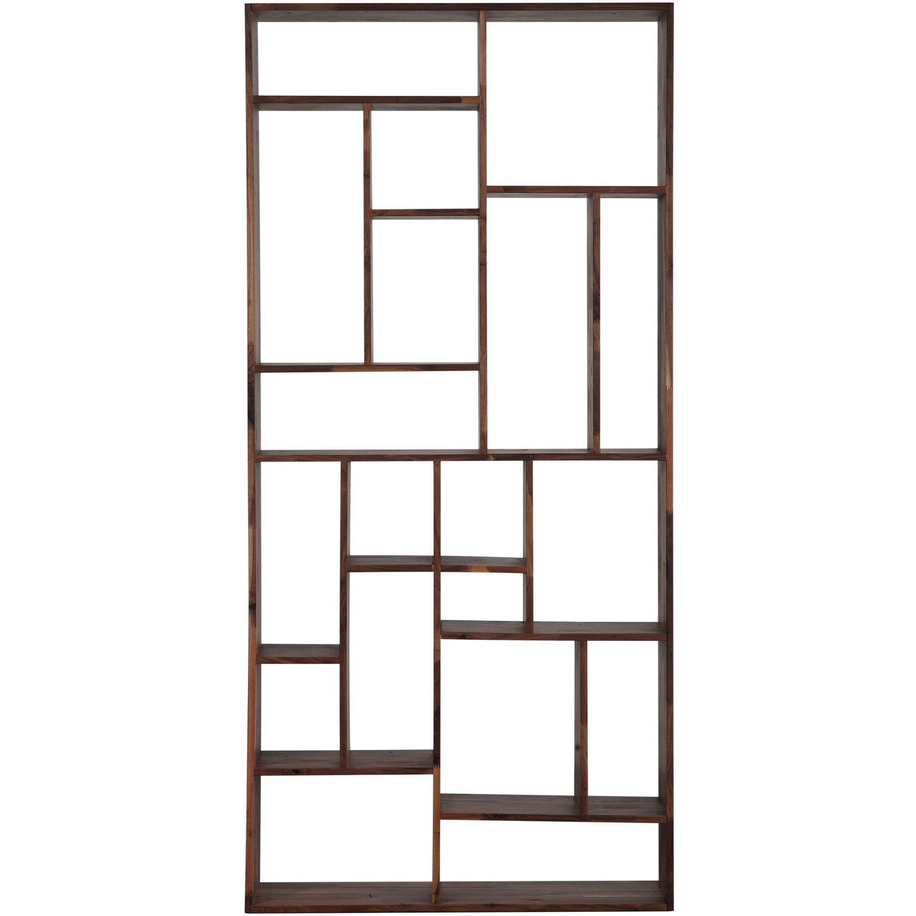 86 Natural Walnut Wood Ten Tier Standard Bookcase