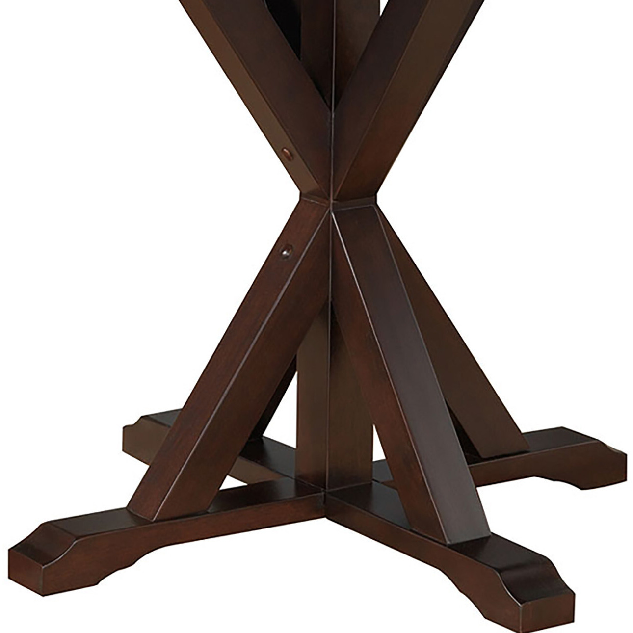 48 Espresso Brown Round X Pedestal Base Wood Dining Table