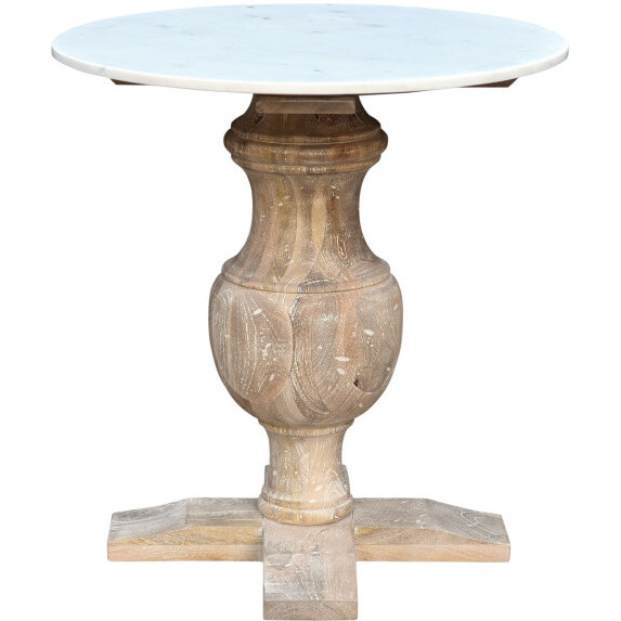 26 Brown Solid Wood Round End Table
