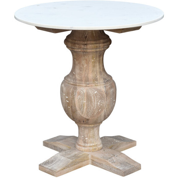 26 Brown Solid Wood Round End Table