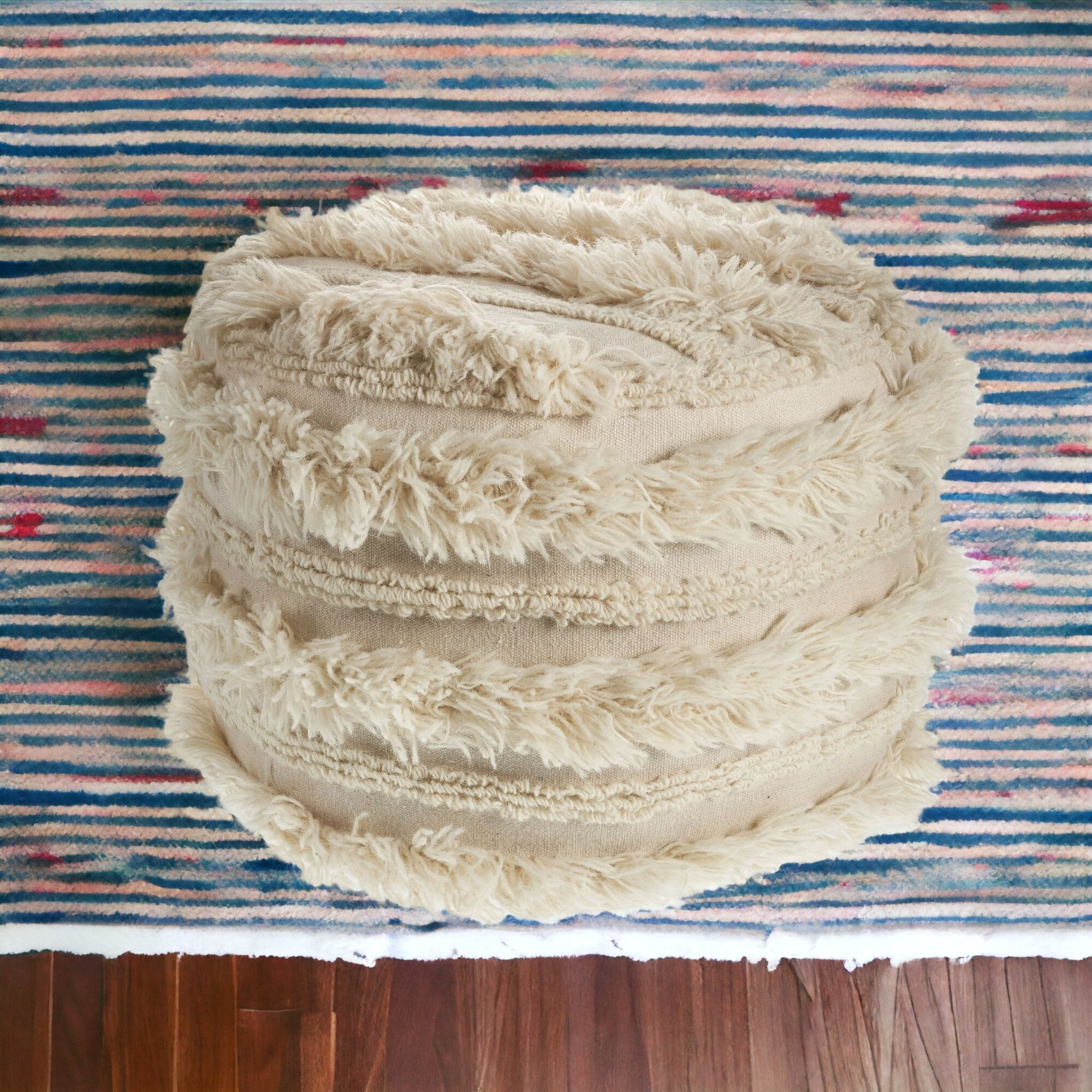 18 Ivory 100% Cotton Ottoman