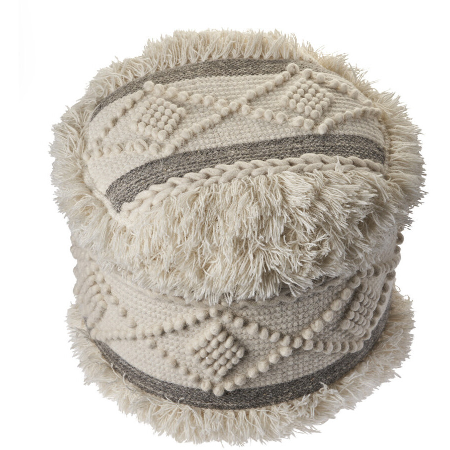 18 Cream Wool Ottoman