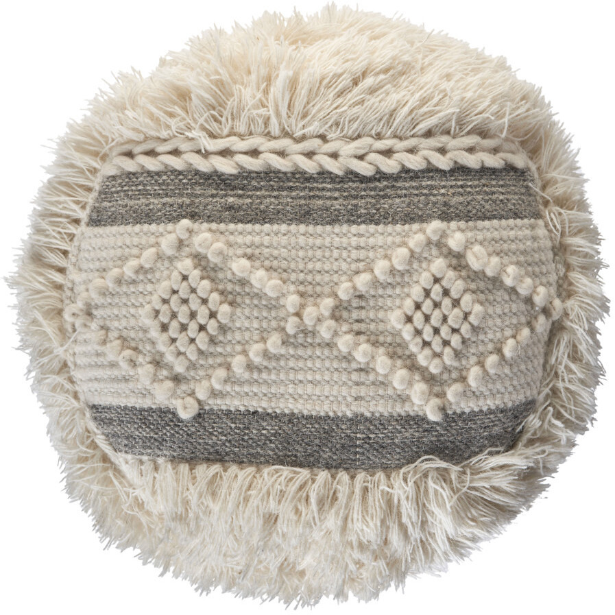 18 Cream Wool Ottoman