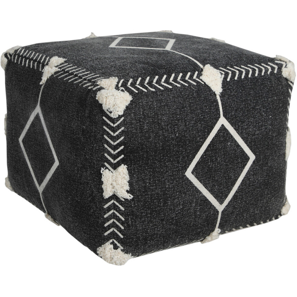 18 Black 100% Cotton Ottoman