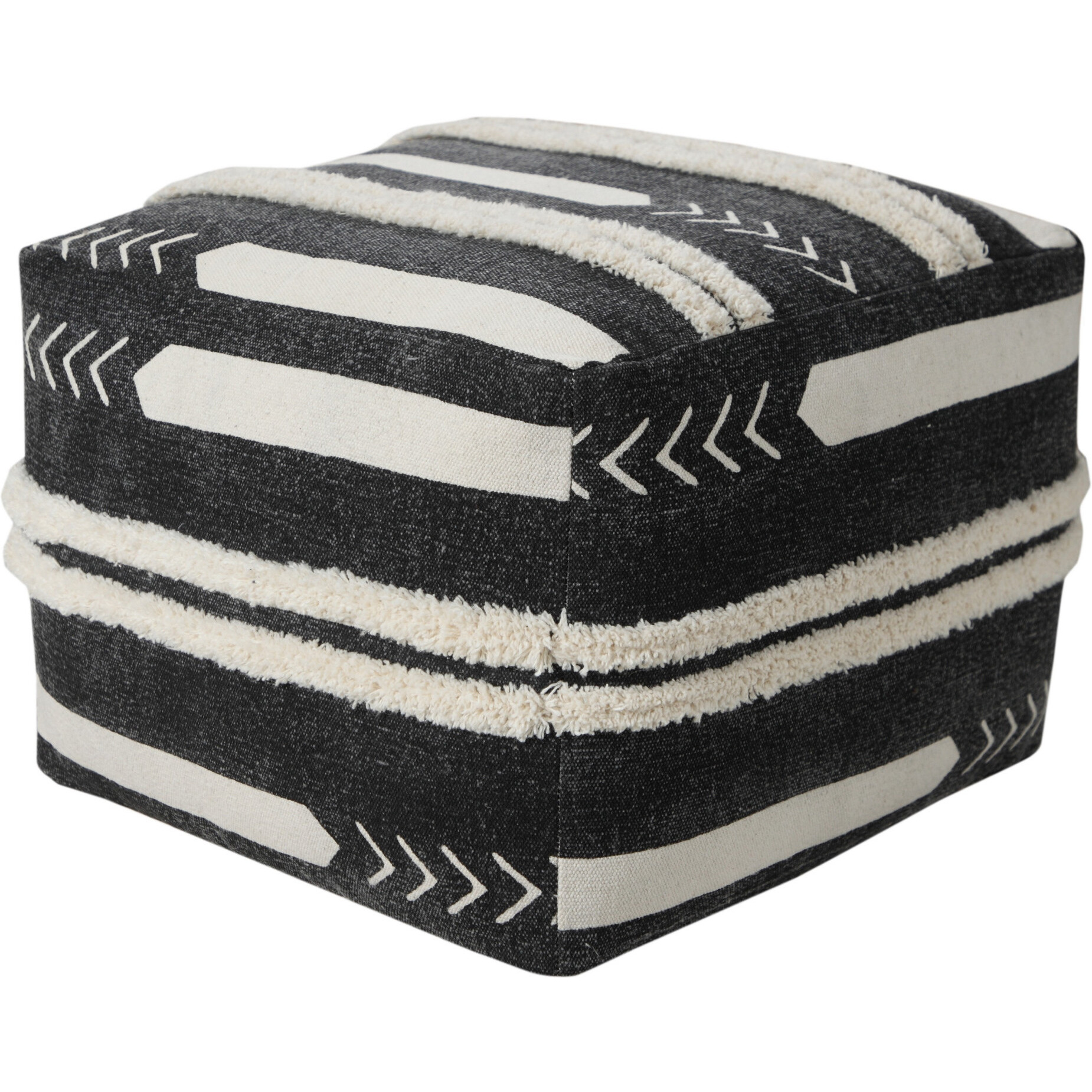 18 Black 100% Cotton Ottoman