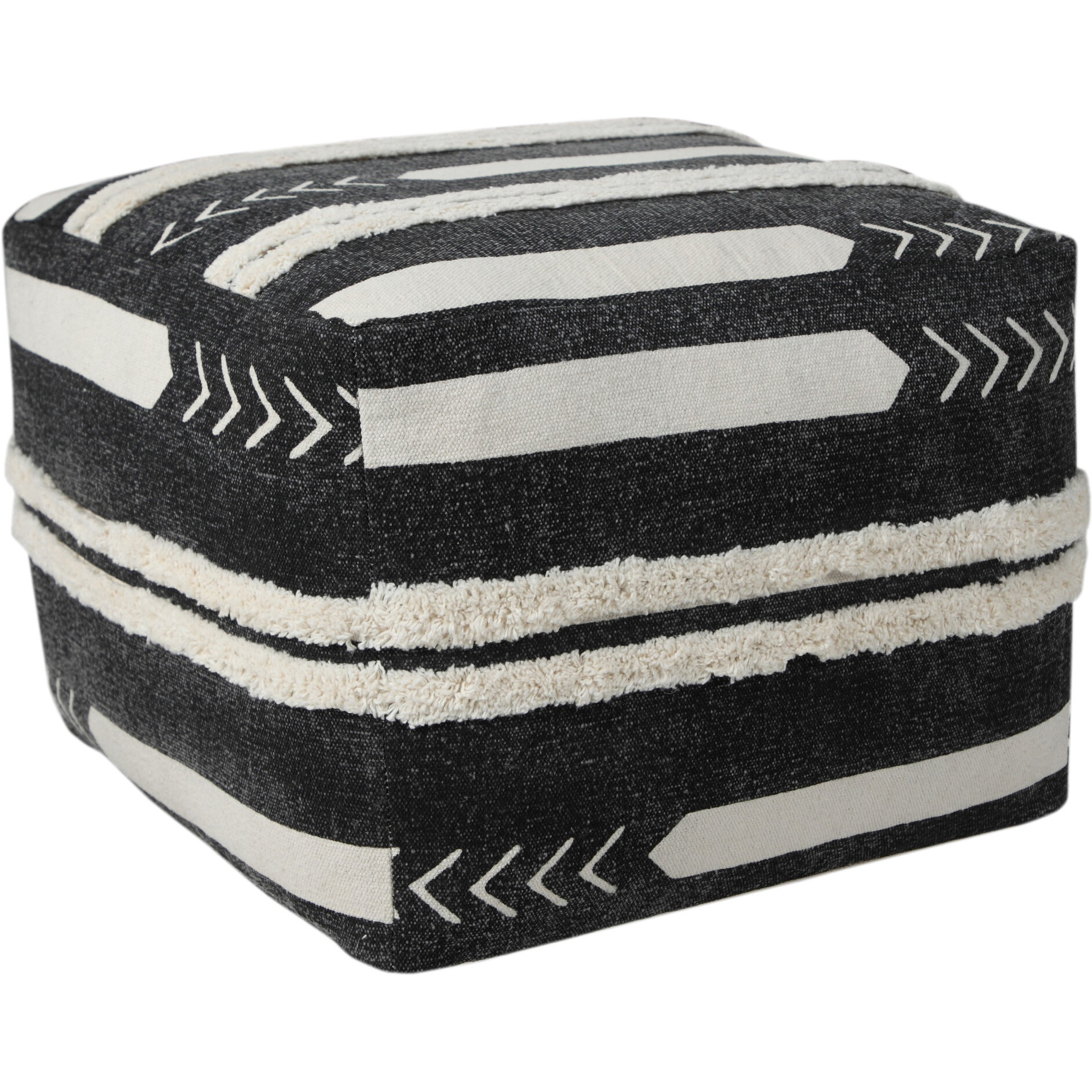 18 Black 100% Cotton Ottoman