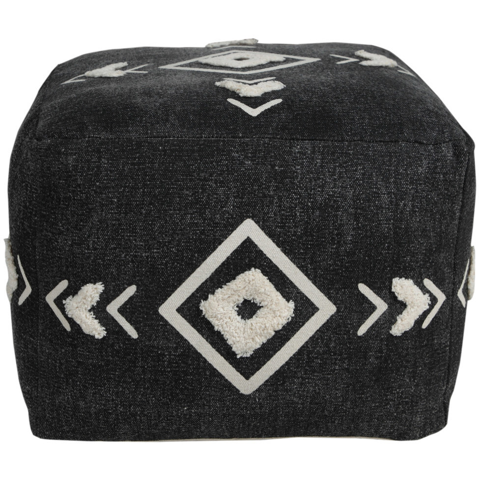 18 Black 100% Cotton Ottoman