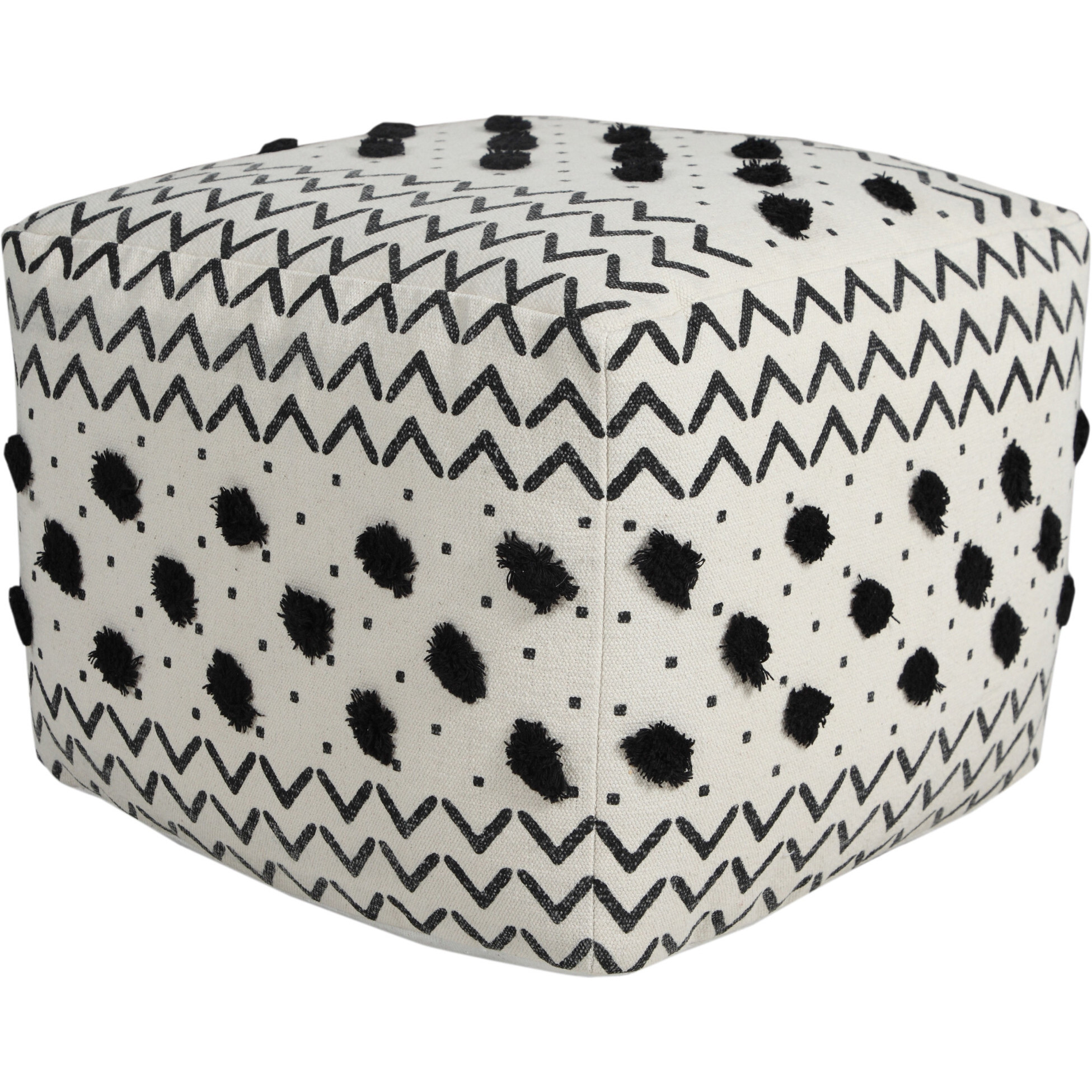 18 White 100% Cotton Ottoman