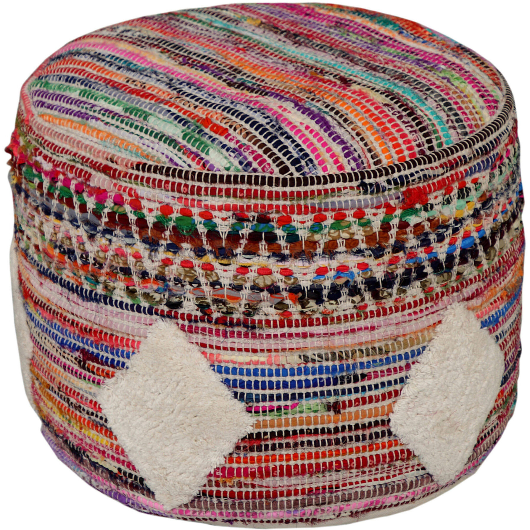18 Multicolored Cotton Blend Ottoman