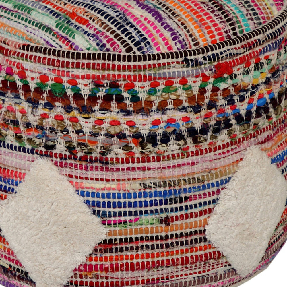 18 Multicolored Cotton Blend Ottoman
