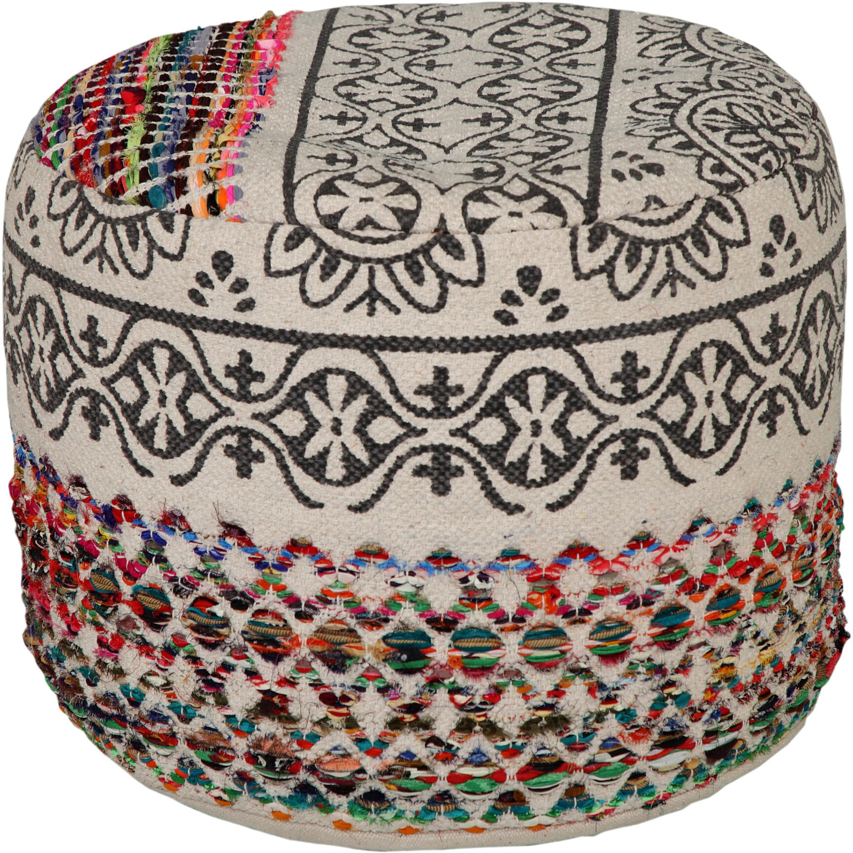 18 Multicolored Cotton Blend Ottoman