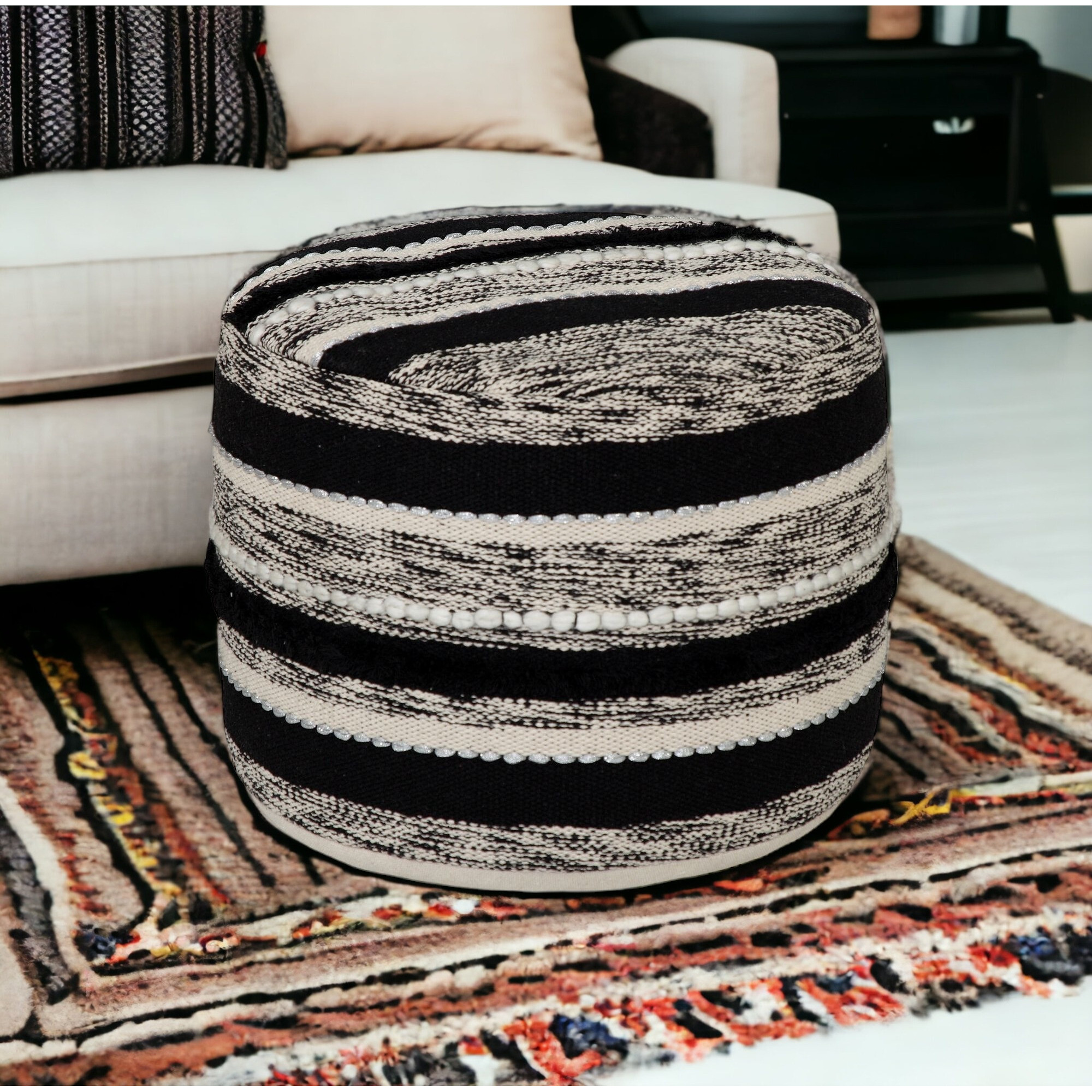 18 White 100% Cotton Ottoman