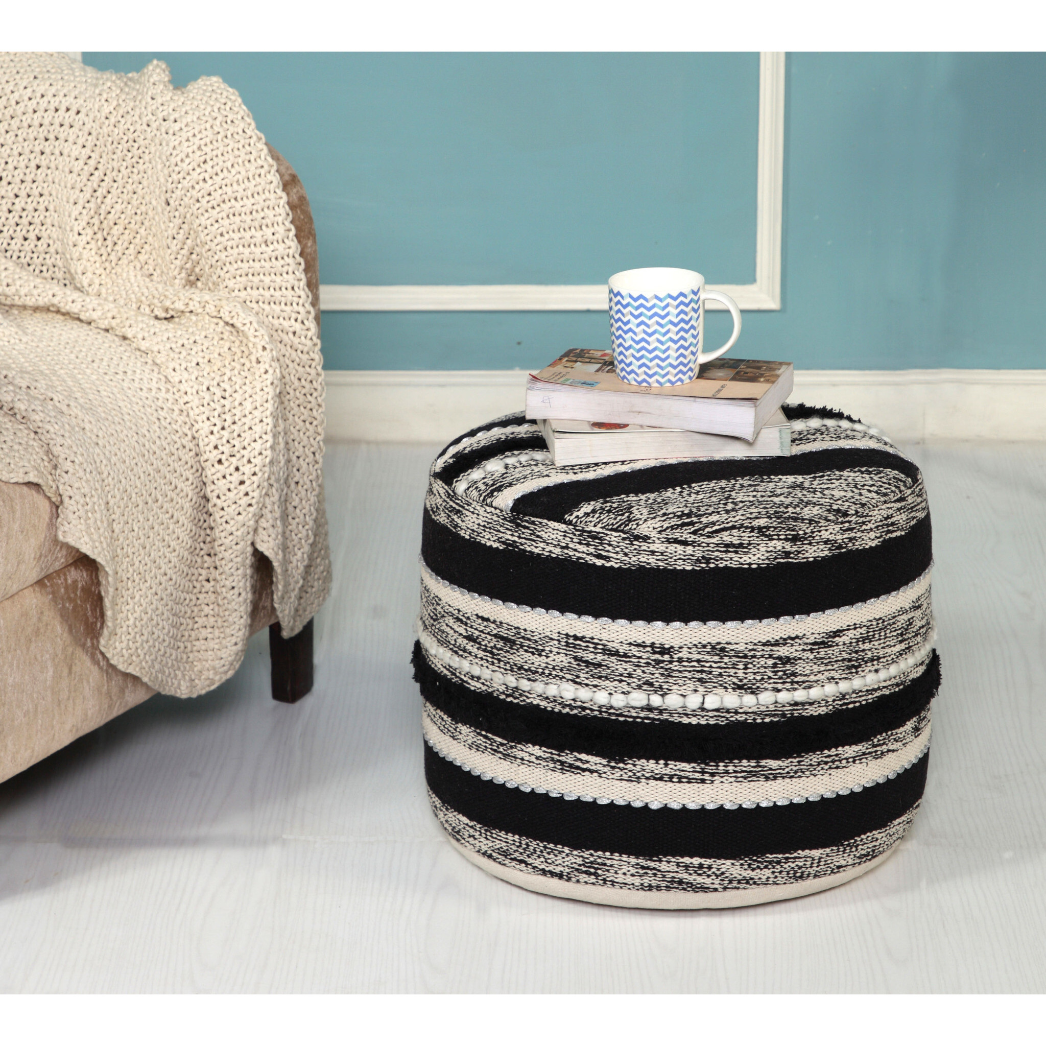 18 White 100% Cotton Ottoman