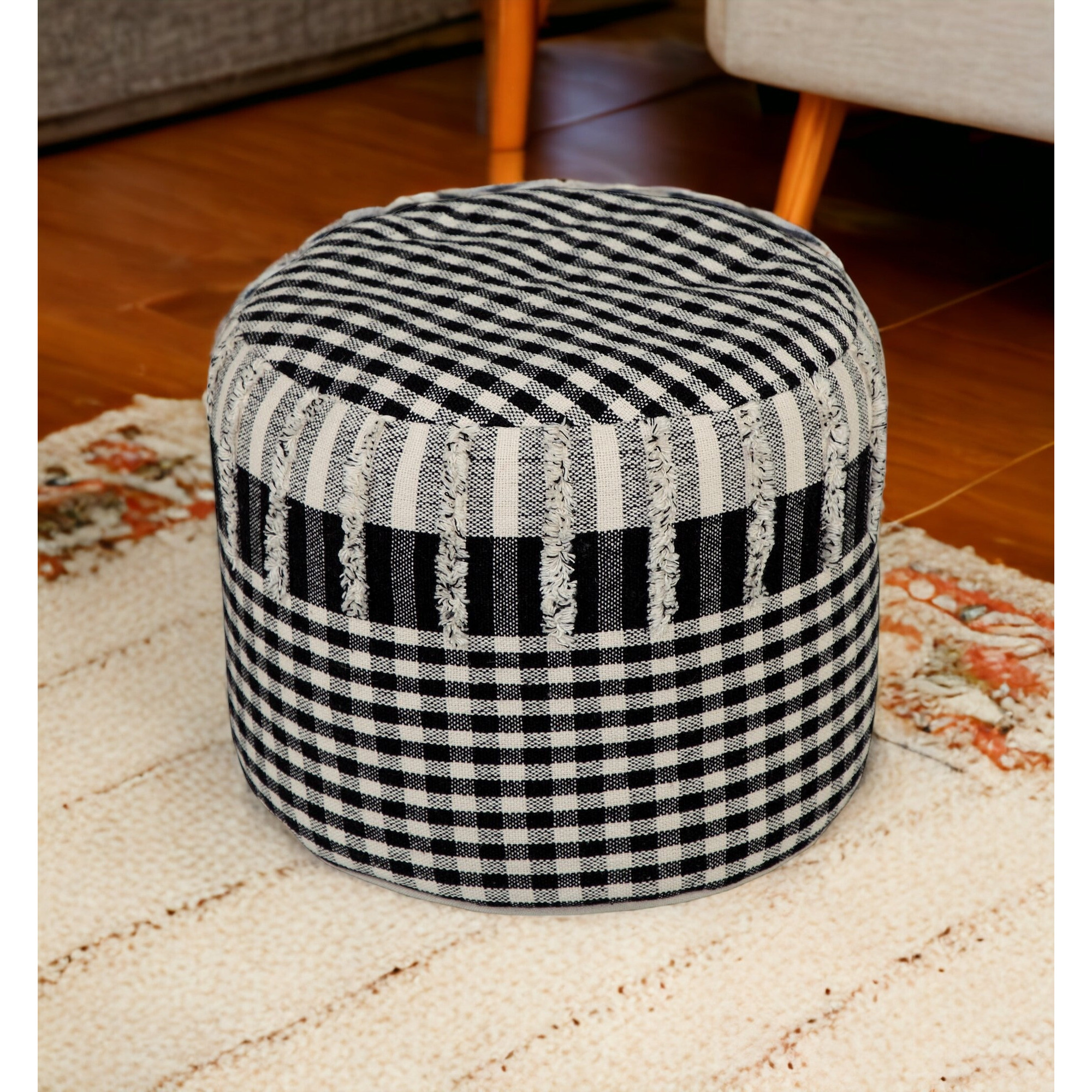 18 Black 100% Cotton Ottoman