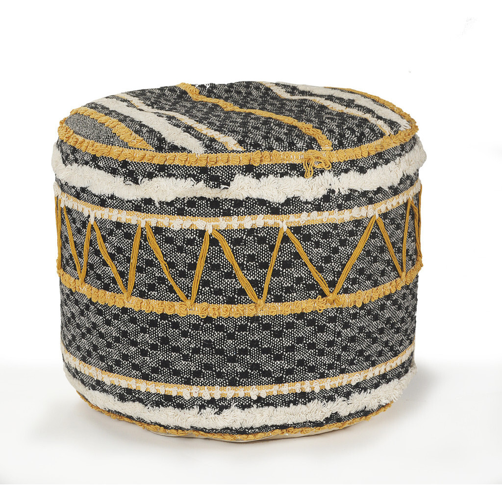 18 Black 100% Cotton Ottoman