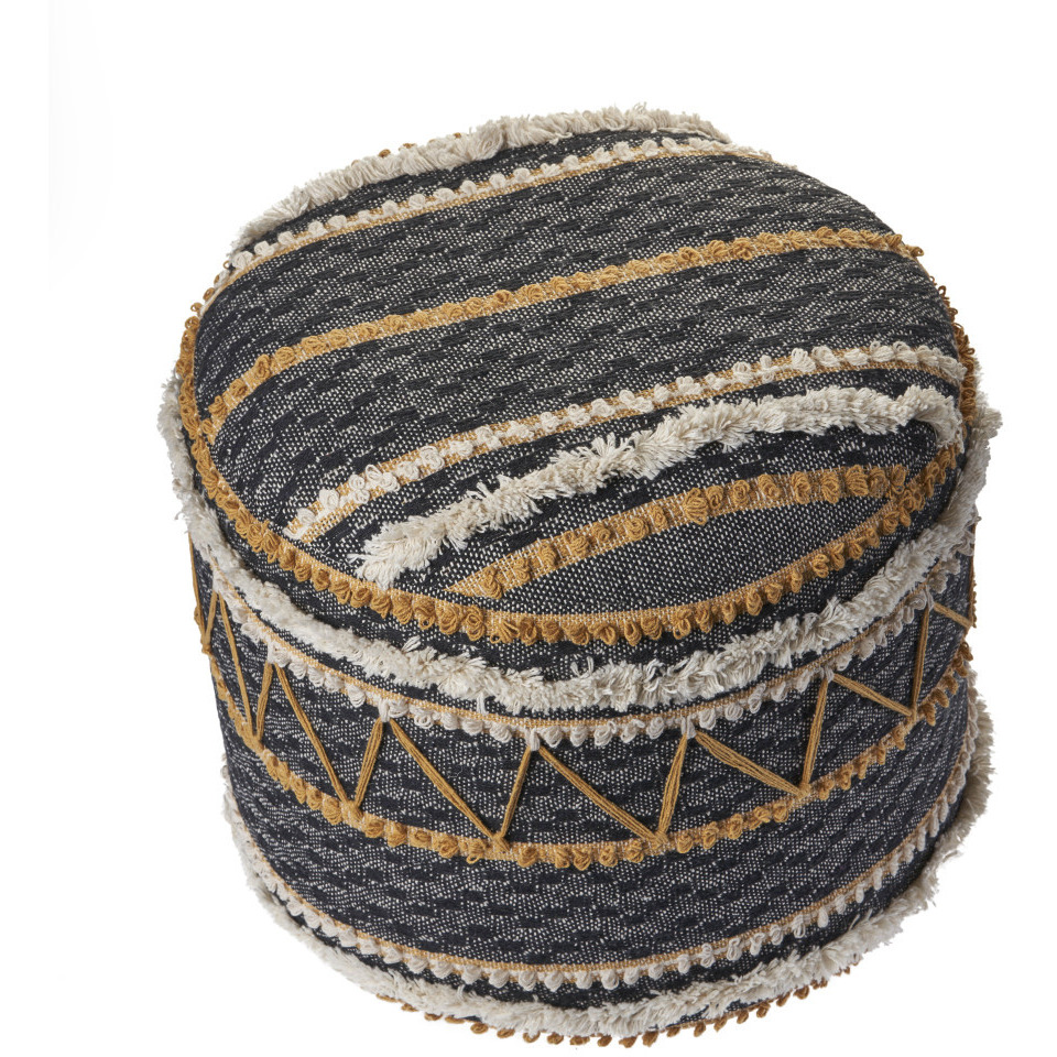 18 Black 100% Cotton Ottoman