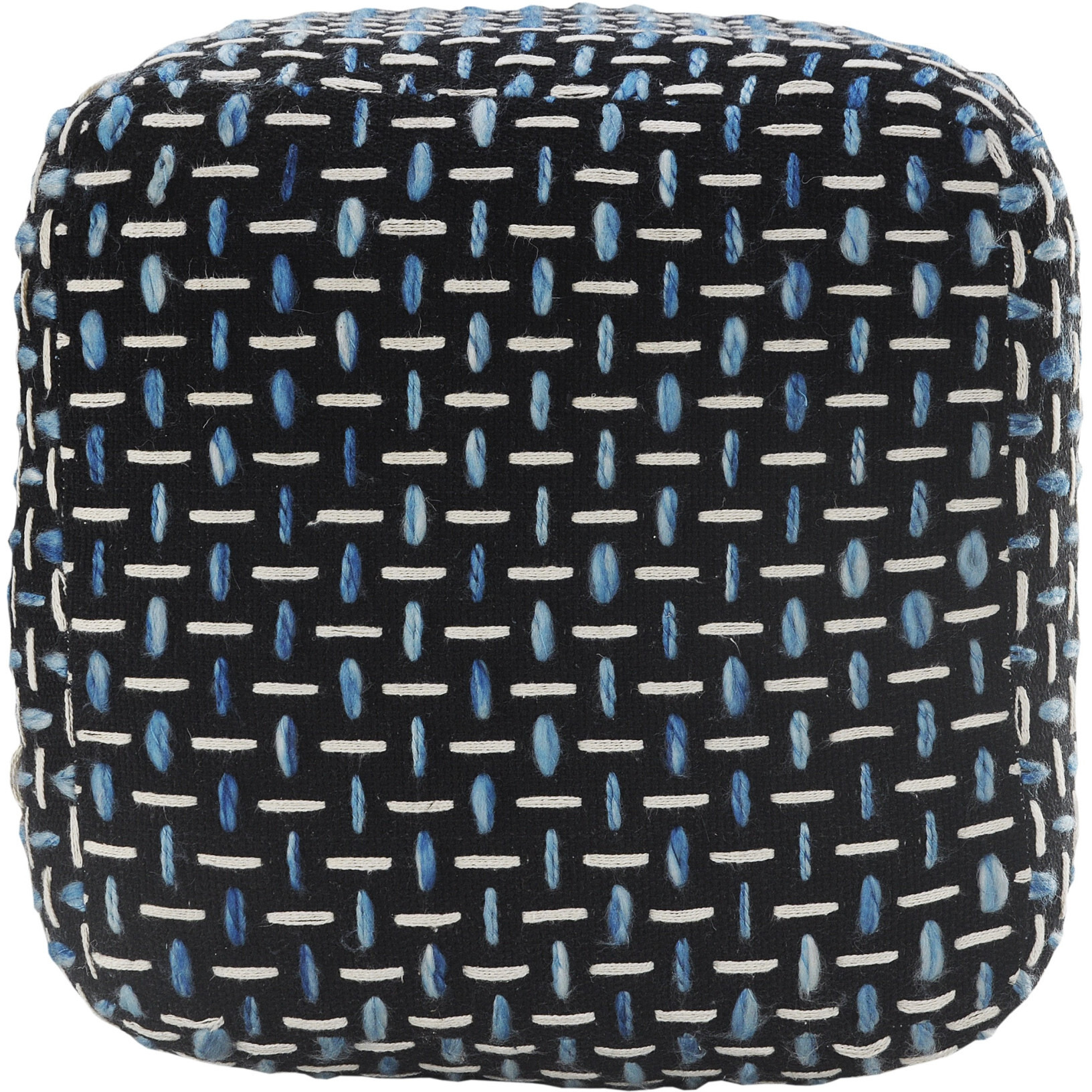 16 Black Polyester Ottoman