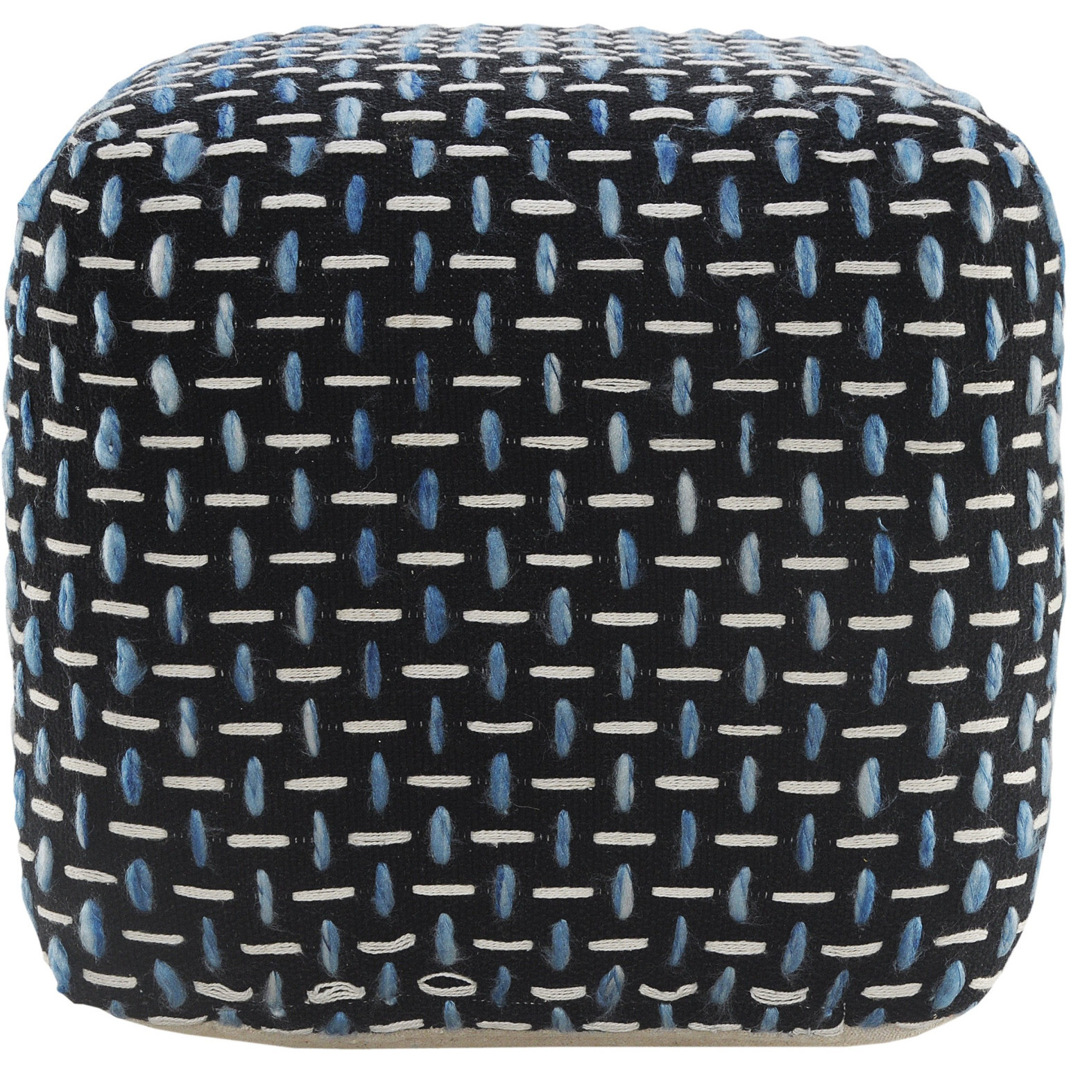 16 Black Polyester Ottoman