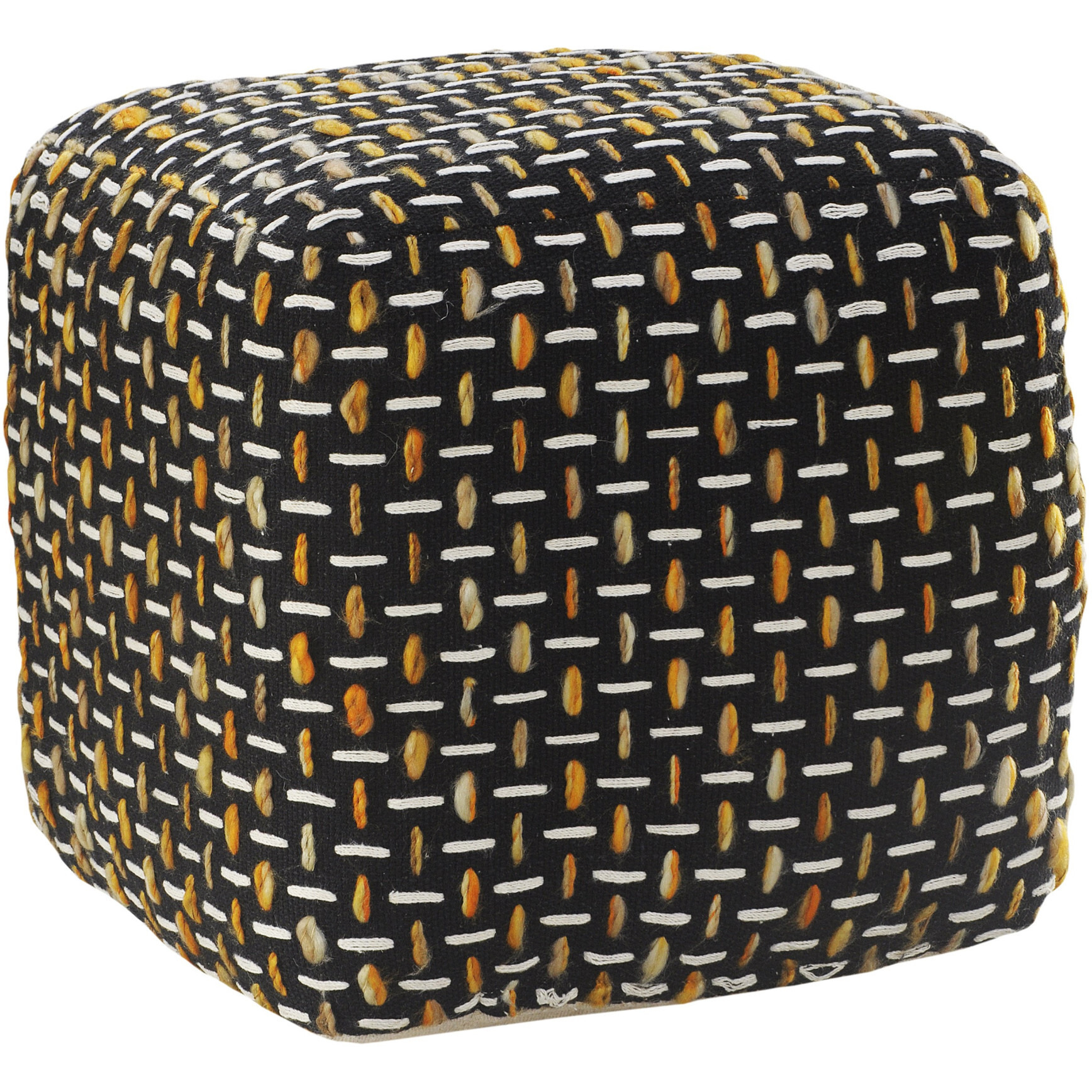 16 Black Polyester Ottoman