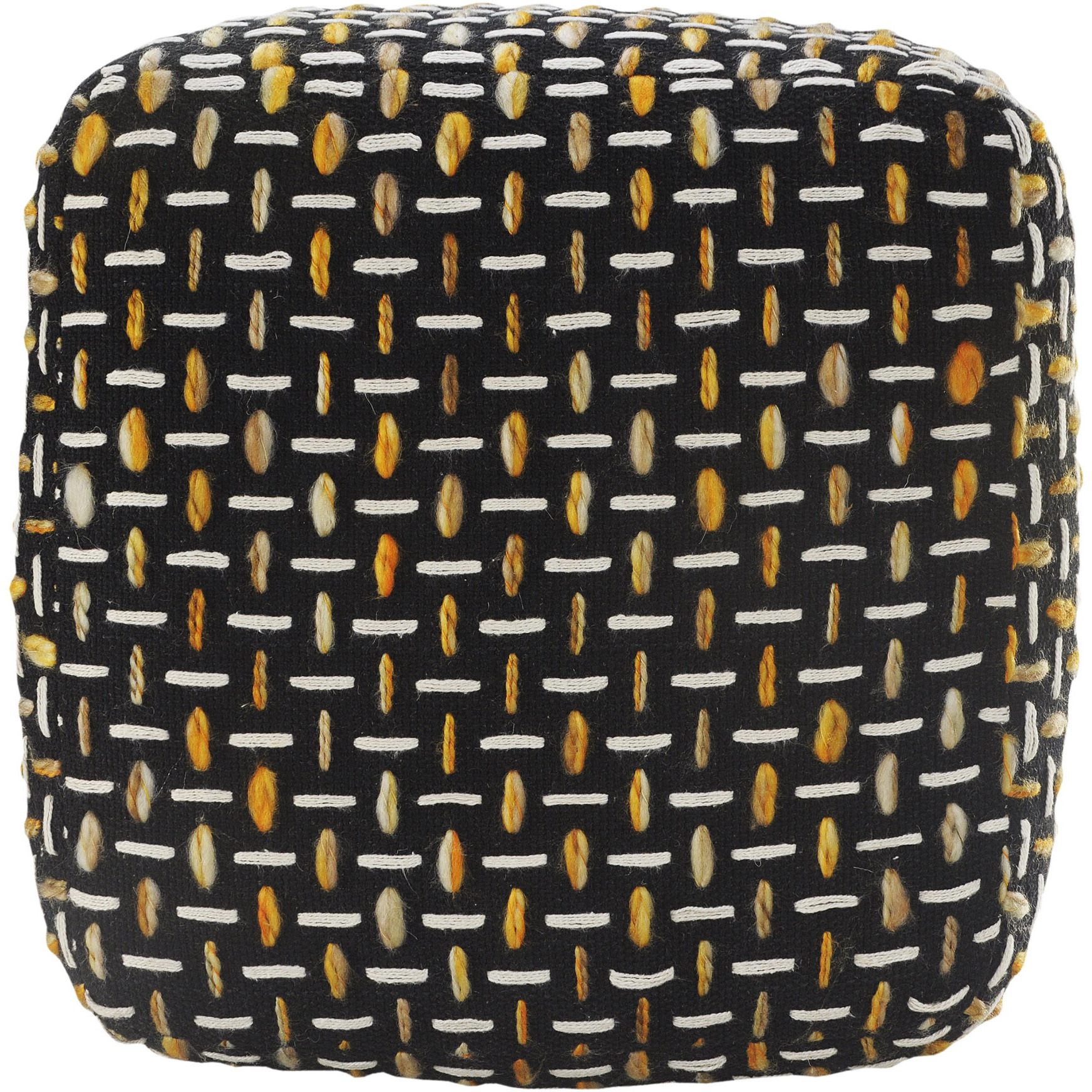16 Black Polyester Ottoman