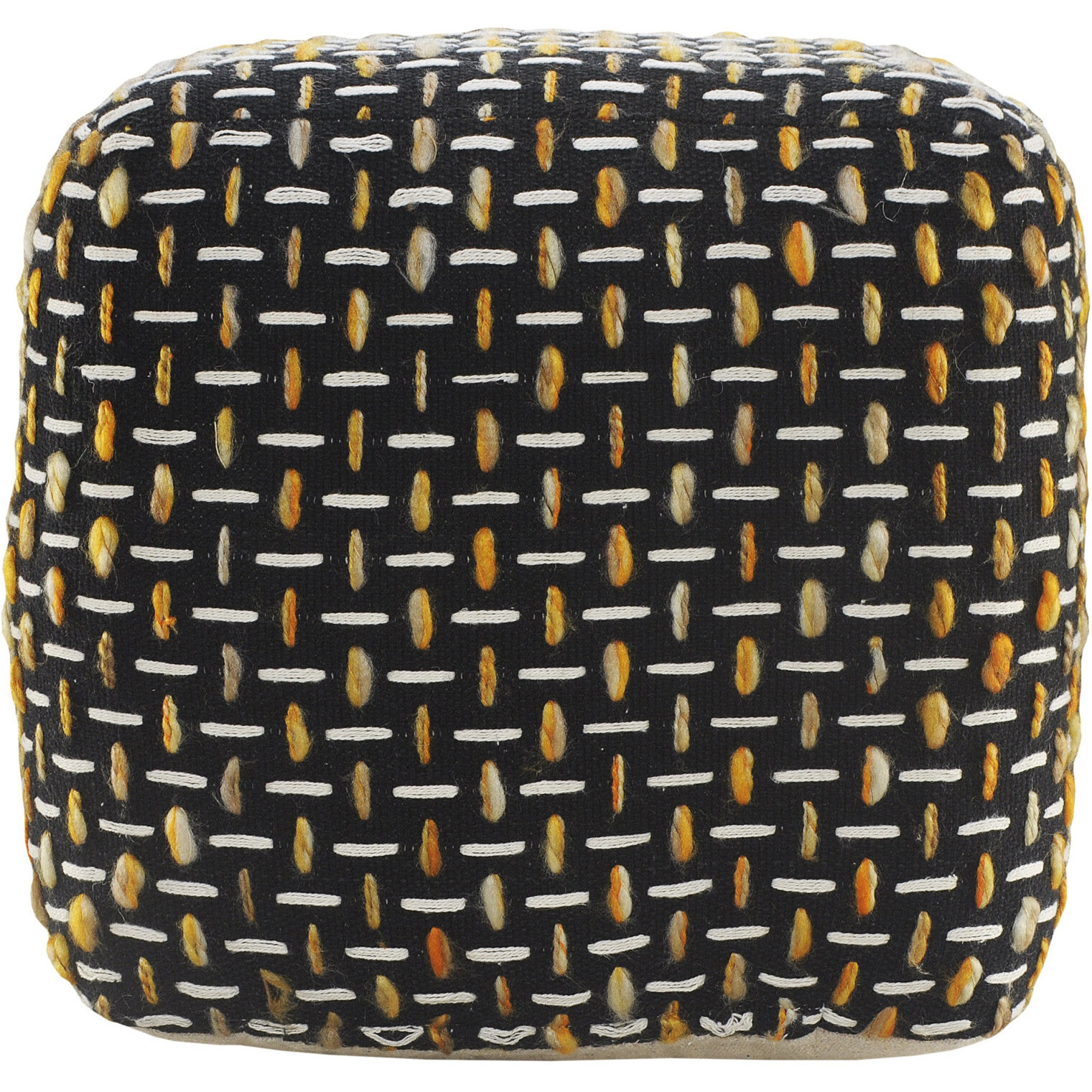 16 Black Polyester Ottoman