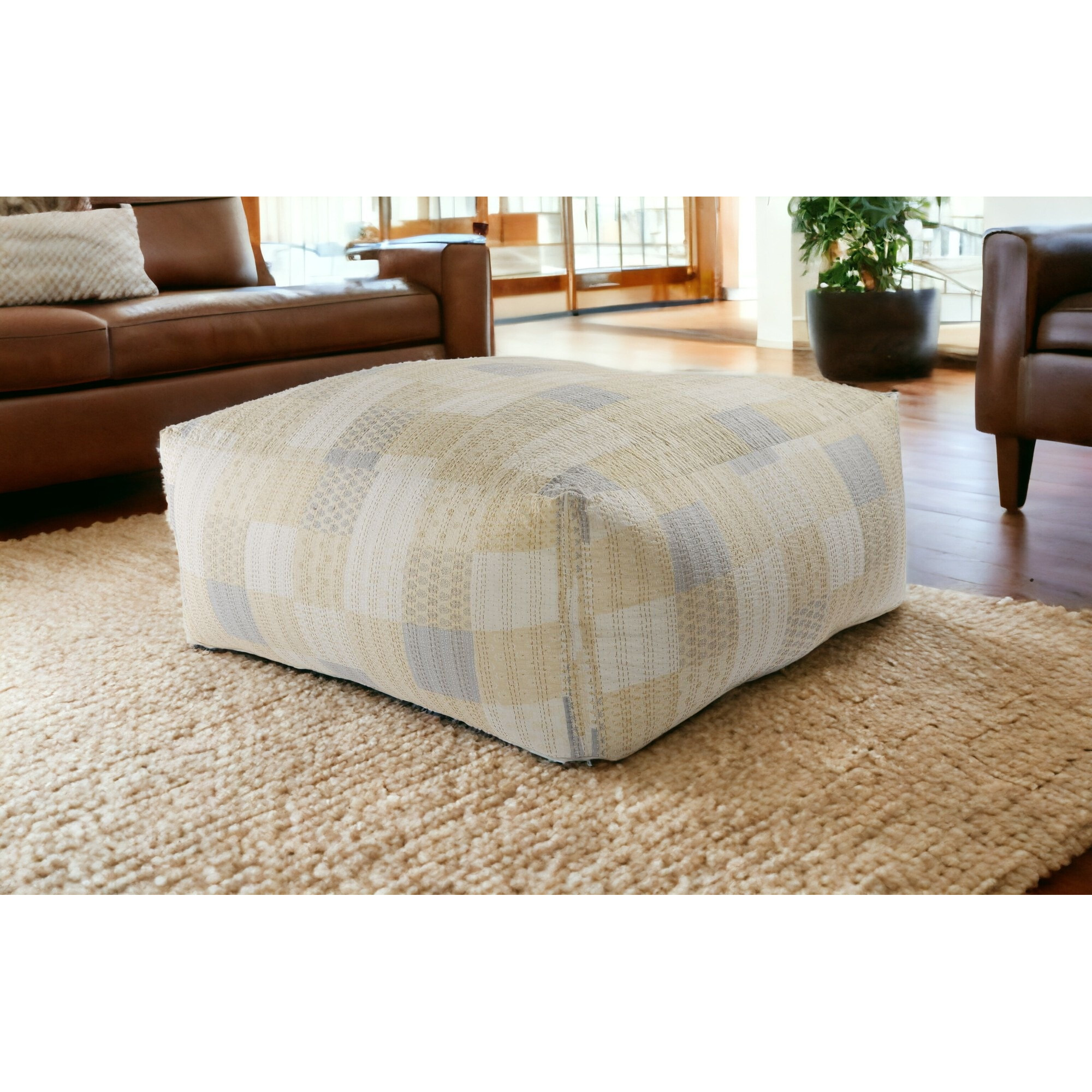48 Cream 100% Cotton Ottoman