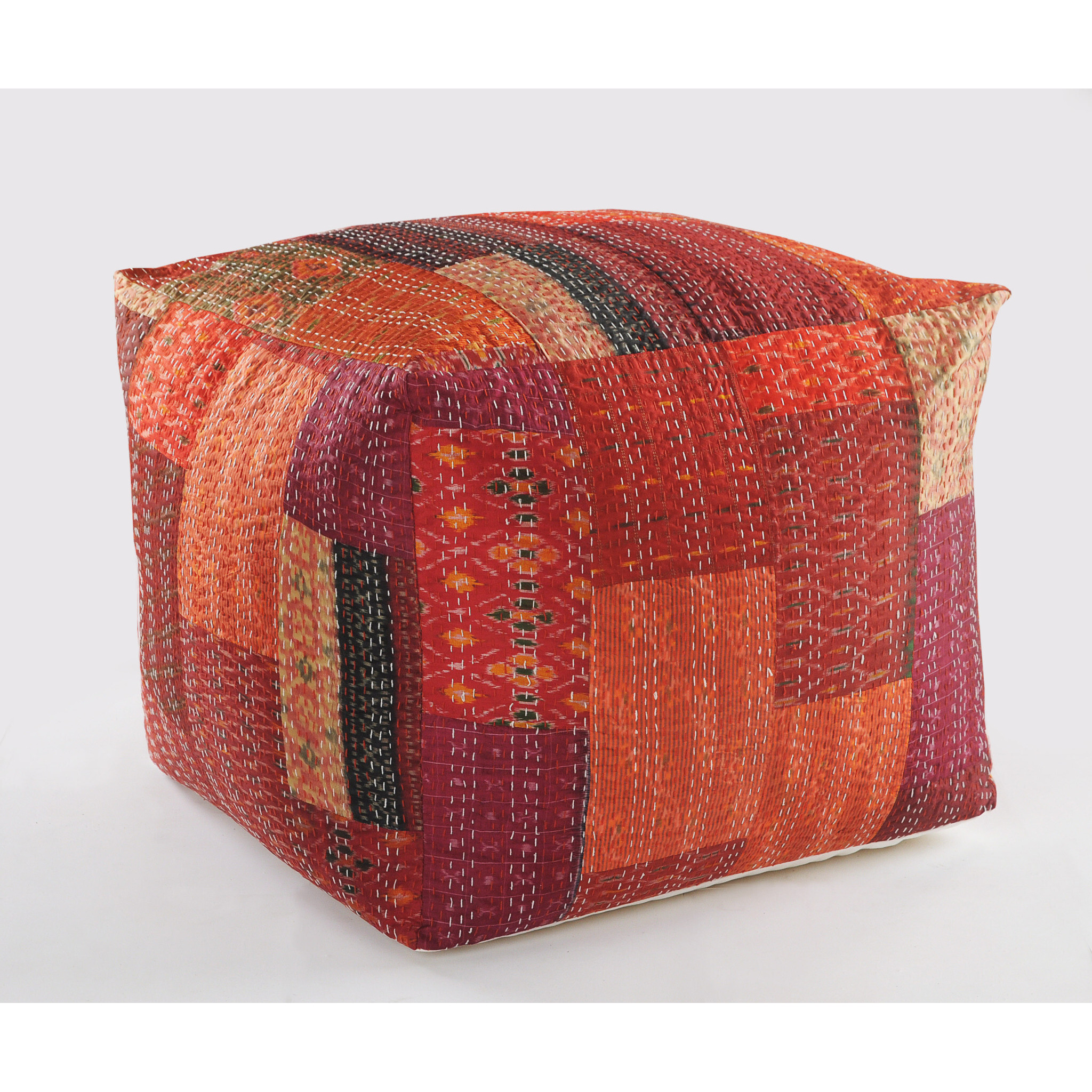 24 Red Cotton Blend Ottoman
