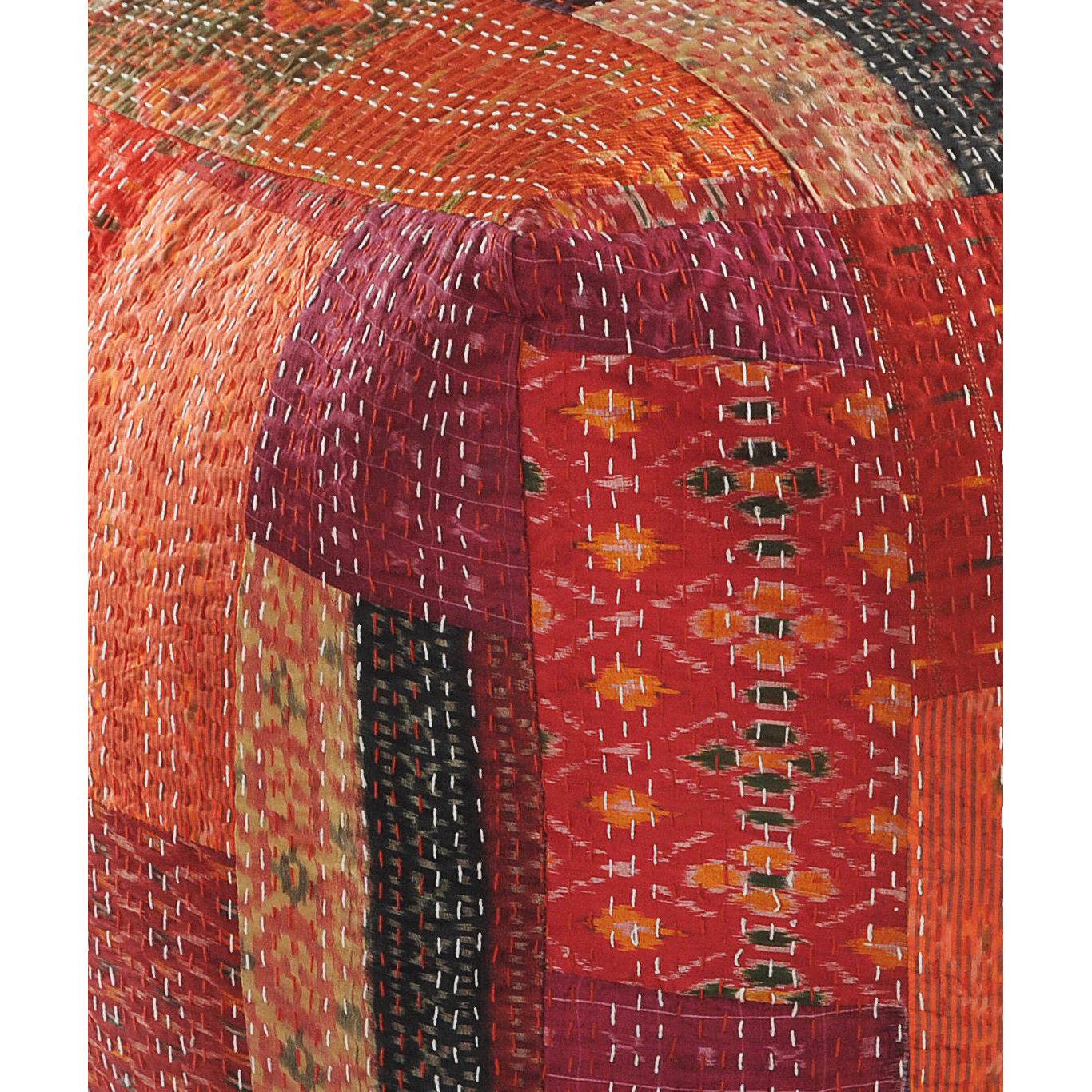 24 Red Cotton Blend Ottoman