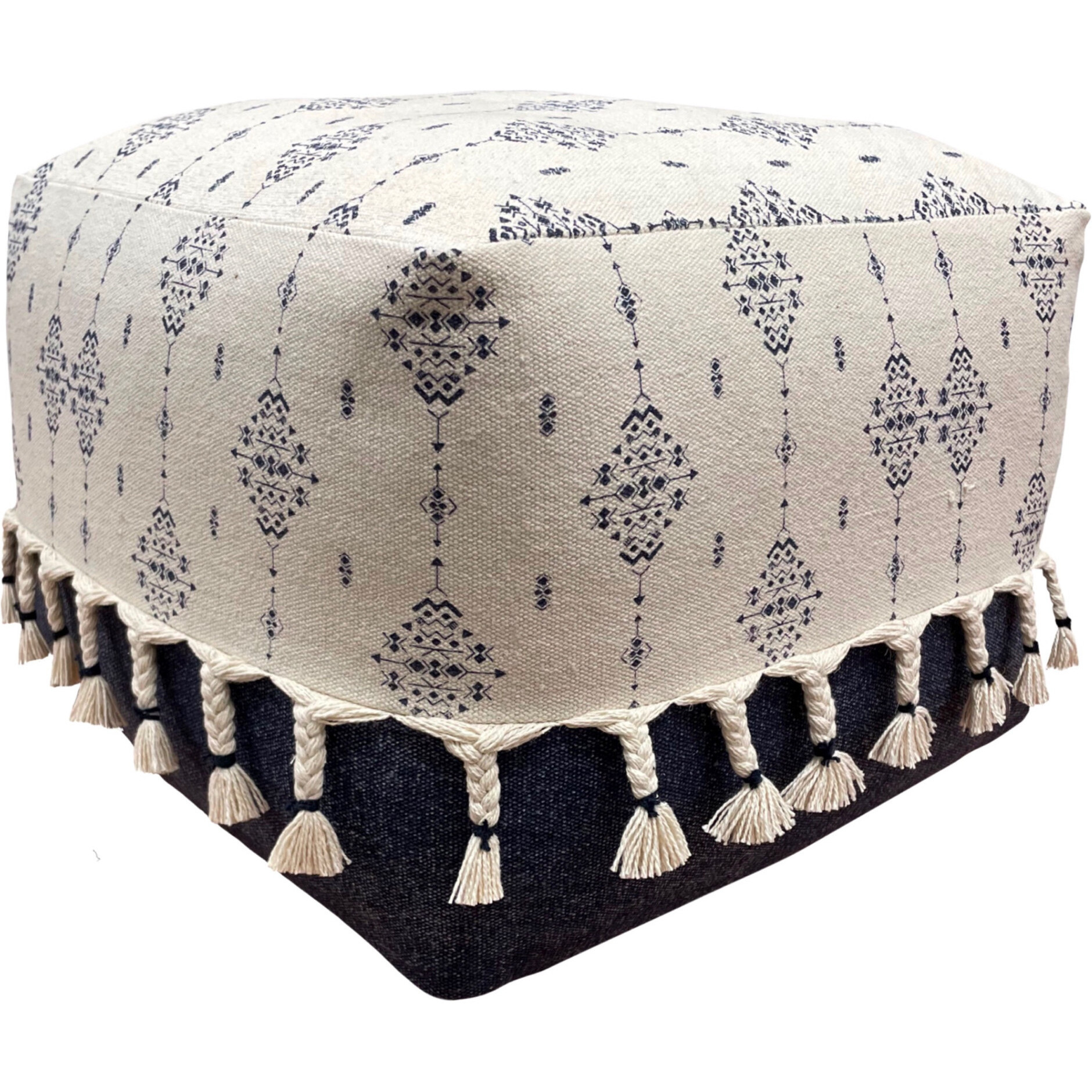 18 Blue 100% Cotton Ottoman