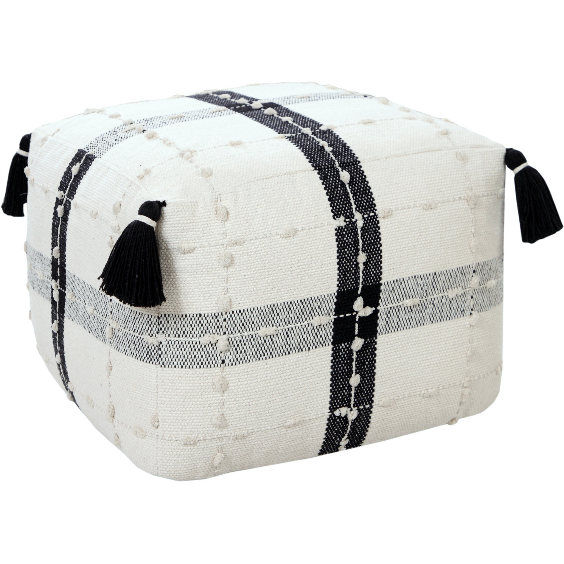18 Black 100% Cotton Ottoman