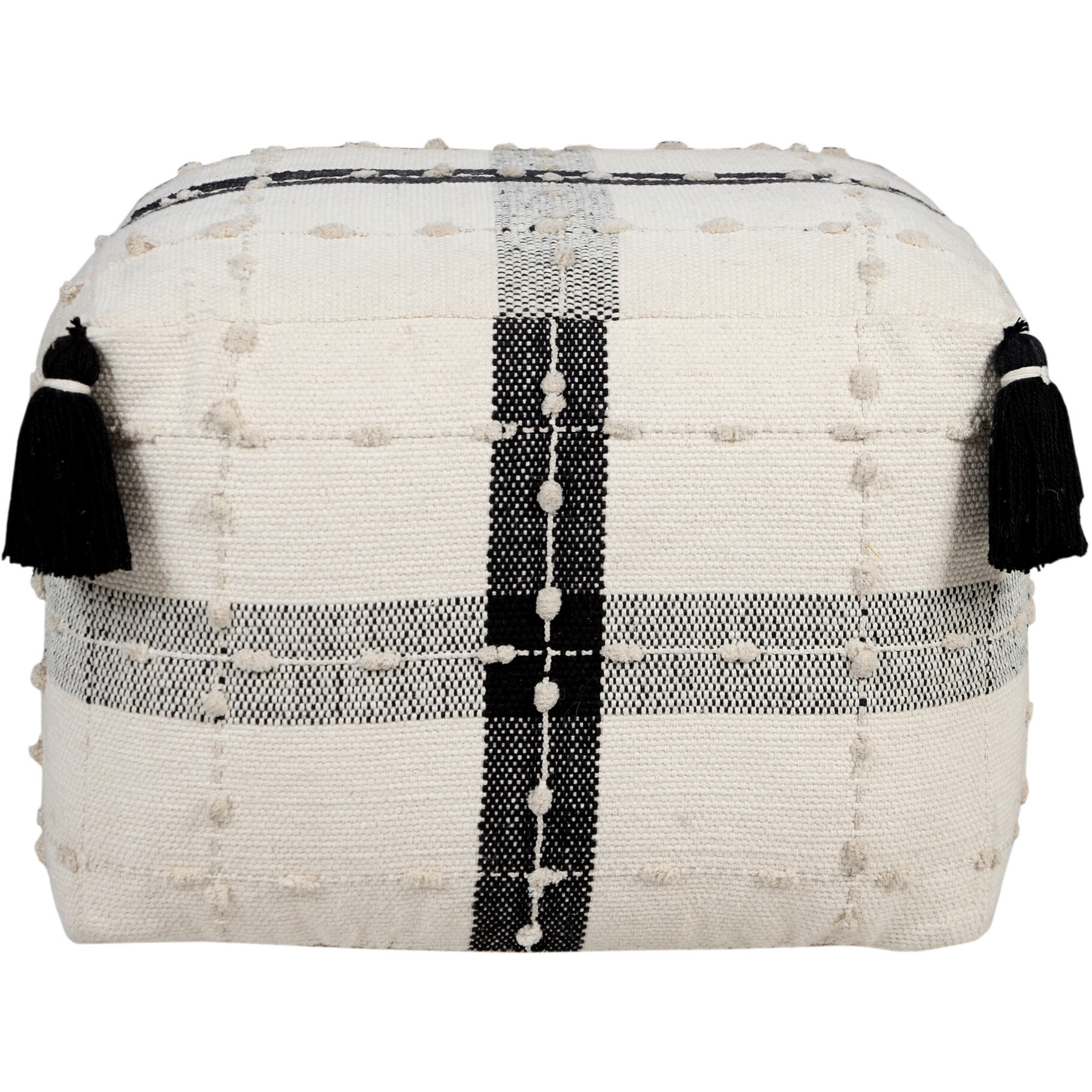 18 Black 100% Cotton Ottoman