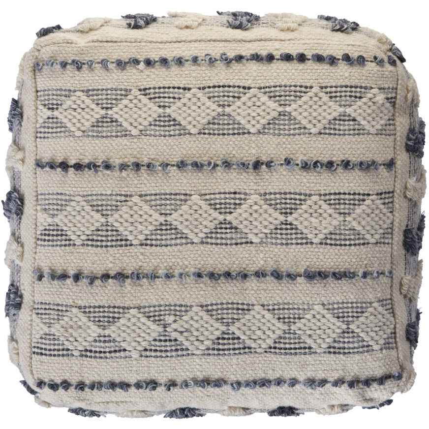 18 Blue Wool Ottoman
