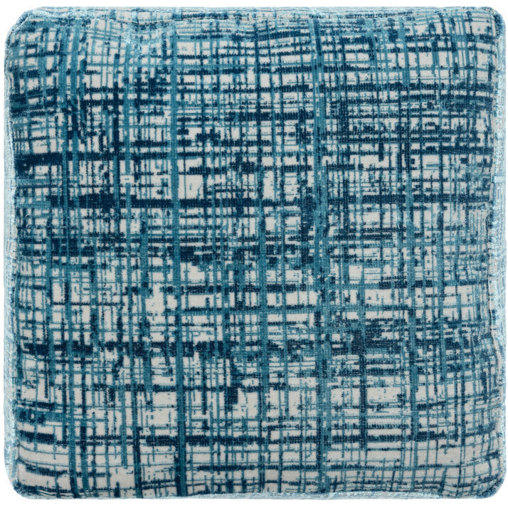 18 Blue Polyester Blend Ottoman