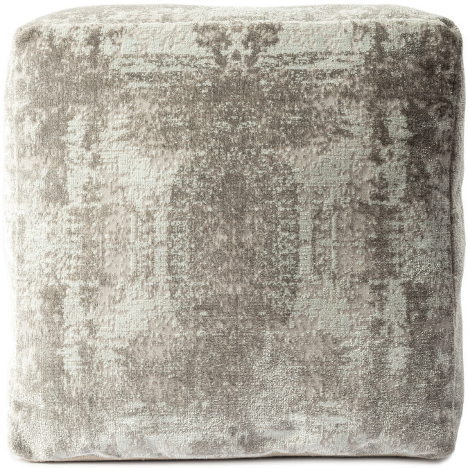 18 Gray Polyester Blend Ottoman