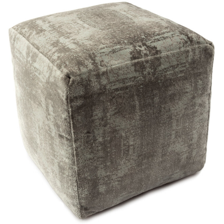 18 Gray Polyester Blend Ottoman