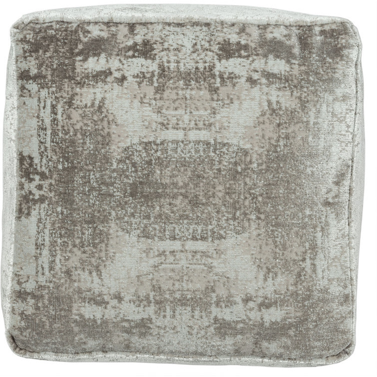 18 Gray Polyester Blend Ottoman