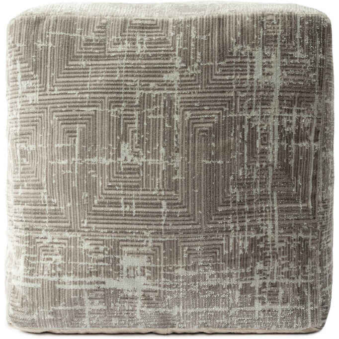 18 Gray Polyester Blend Ottoman