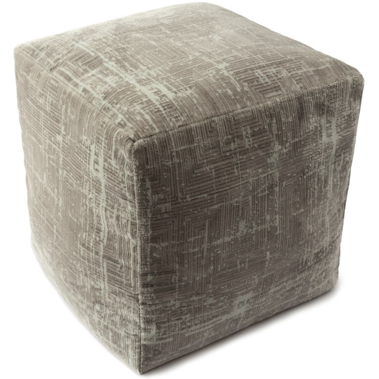 18 Gray Polyester Blend Ottoman