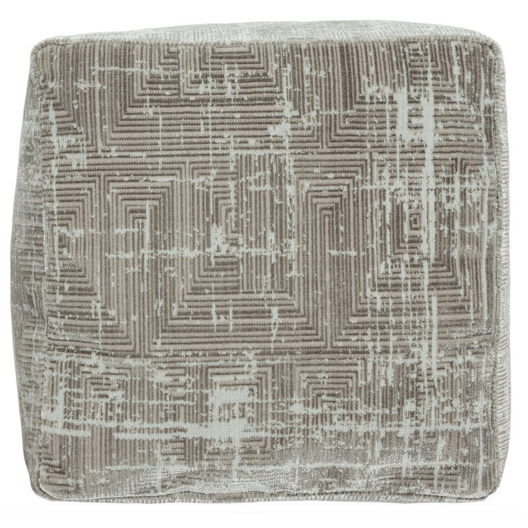 18 Gray Polyester Blend Ottoman