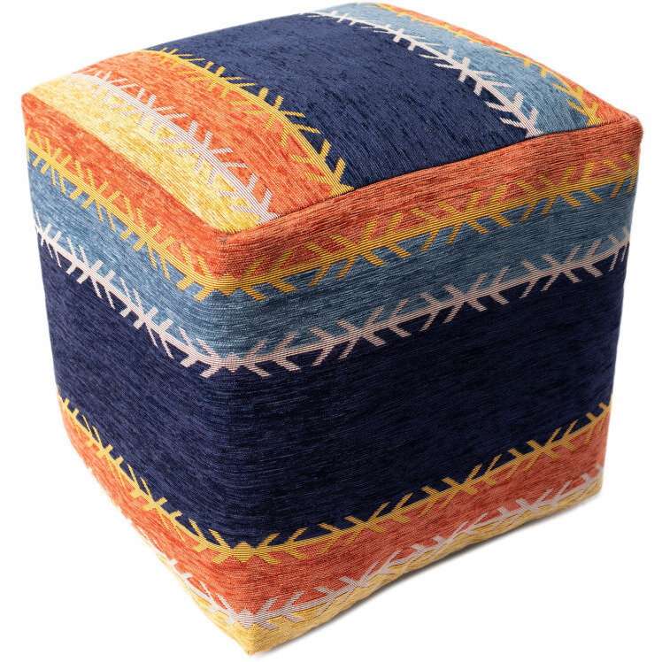 18 Multicolored Polyester Blend Ottoman