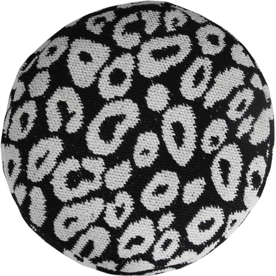 18 Black Cotton Blend Ottoman