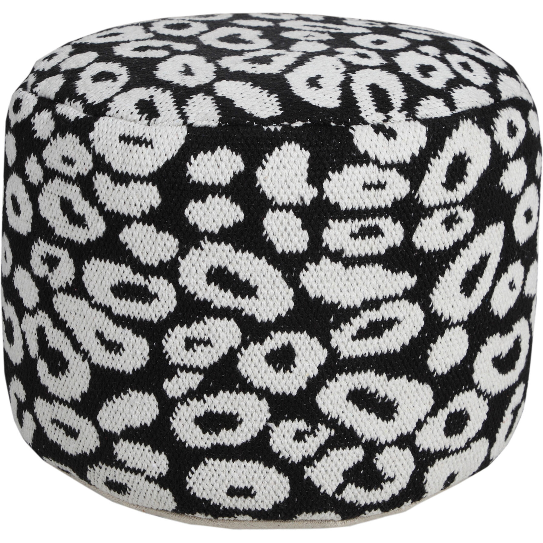 18 Black Cotton Blend Ottoman