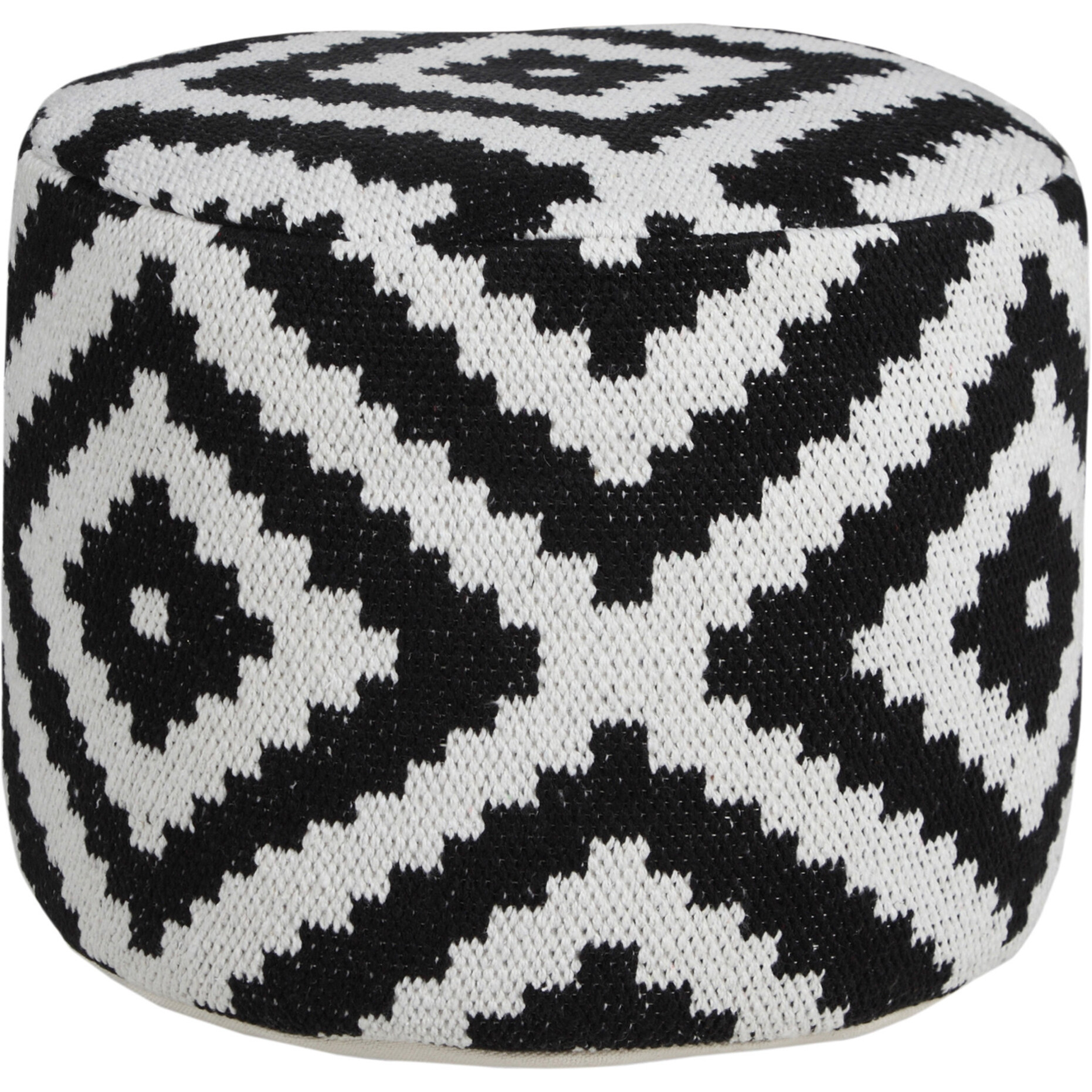 18 Black Cotton Blend Ottoman