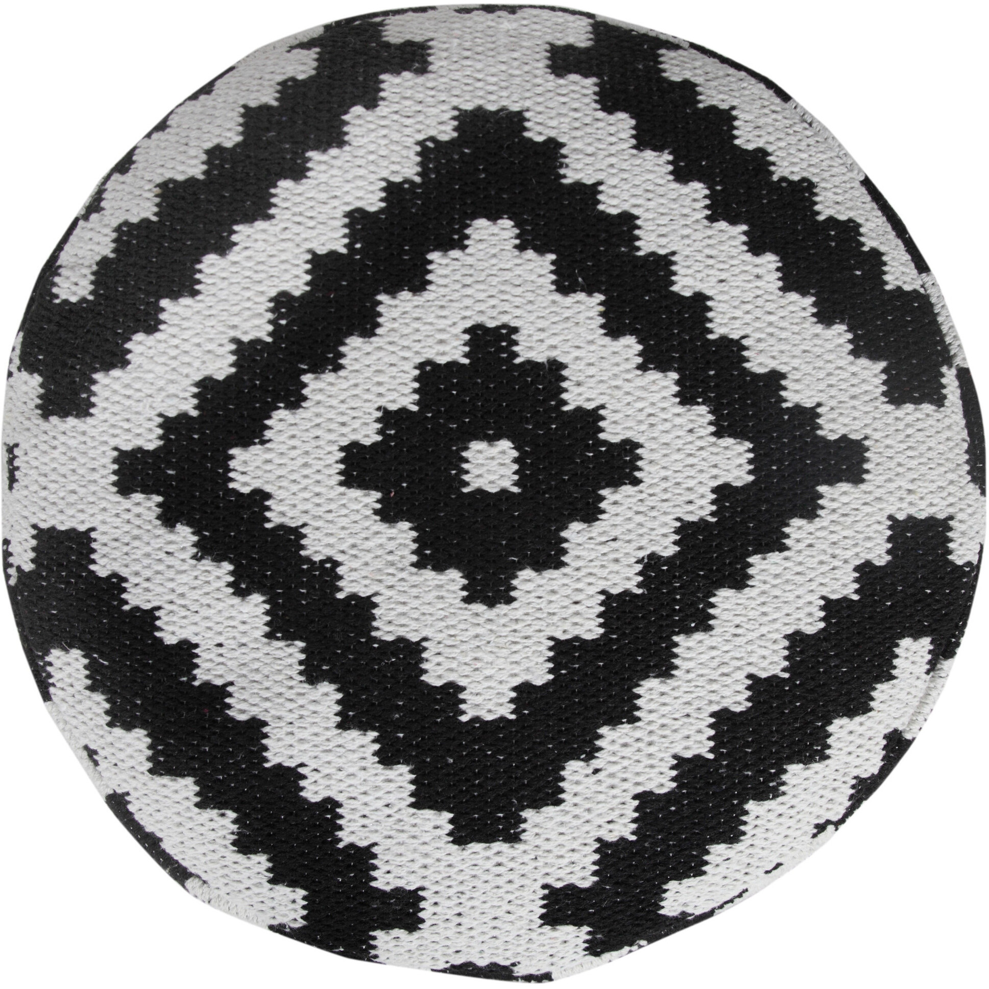 18 Black Cotton Blend Ottoman