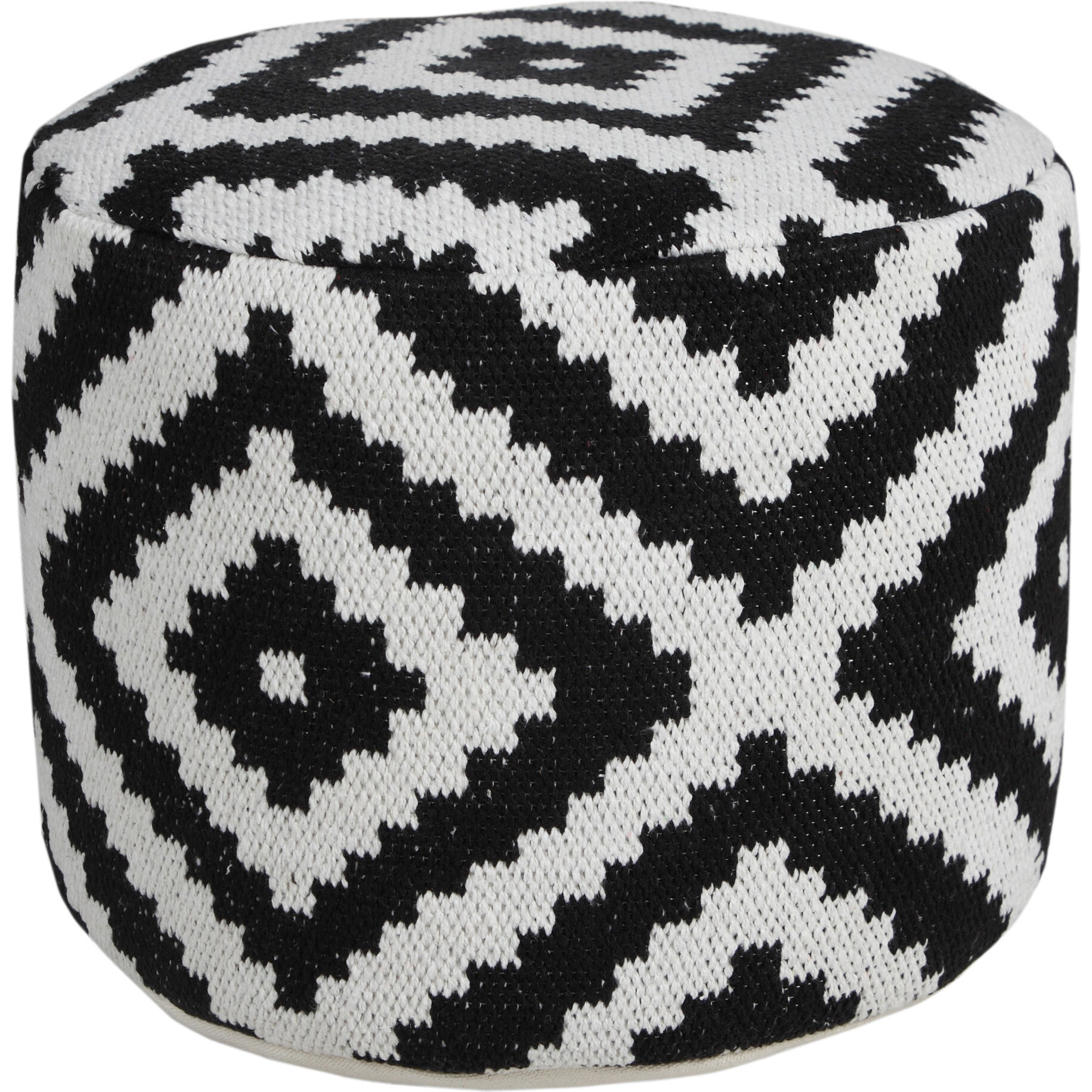 18 Black Cotton Blend Ottoman