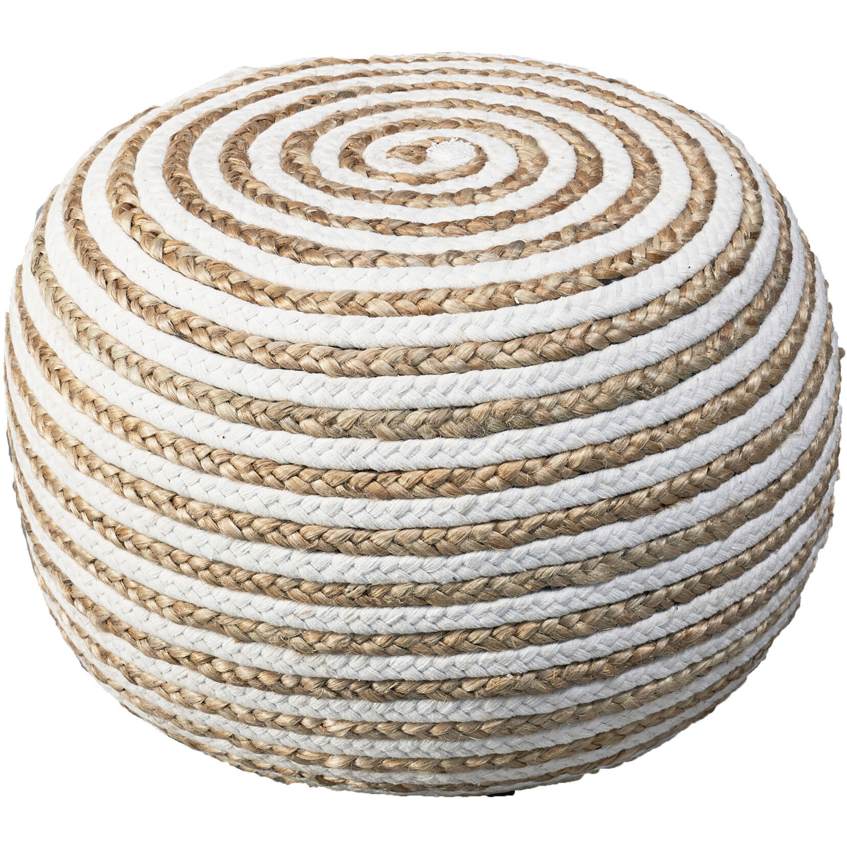 20 White Jute Ottoman