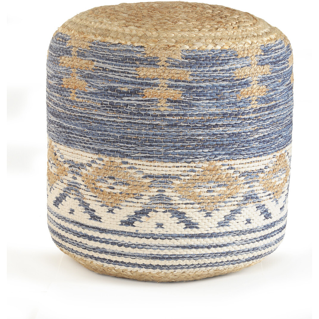 18 Blue Jute Ottoman